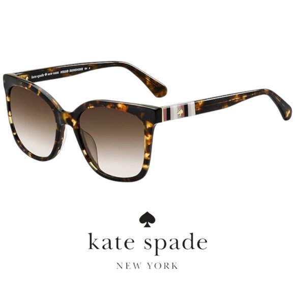 𝗡𝗪𝗧 Kate Spade Square Sunglasses – Havana Brown, 53mm, Style Kiya